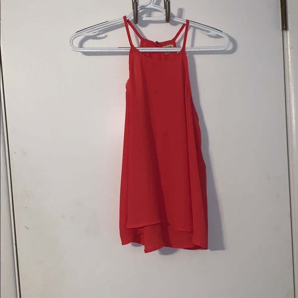 Coral halter blouse